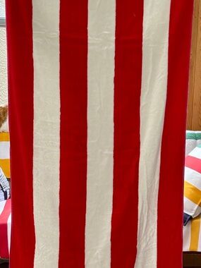 HBC Stripes Red/White COTTON Light Weight Beach Towel
